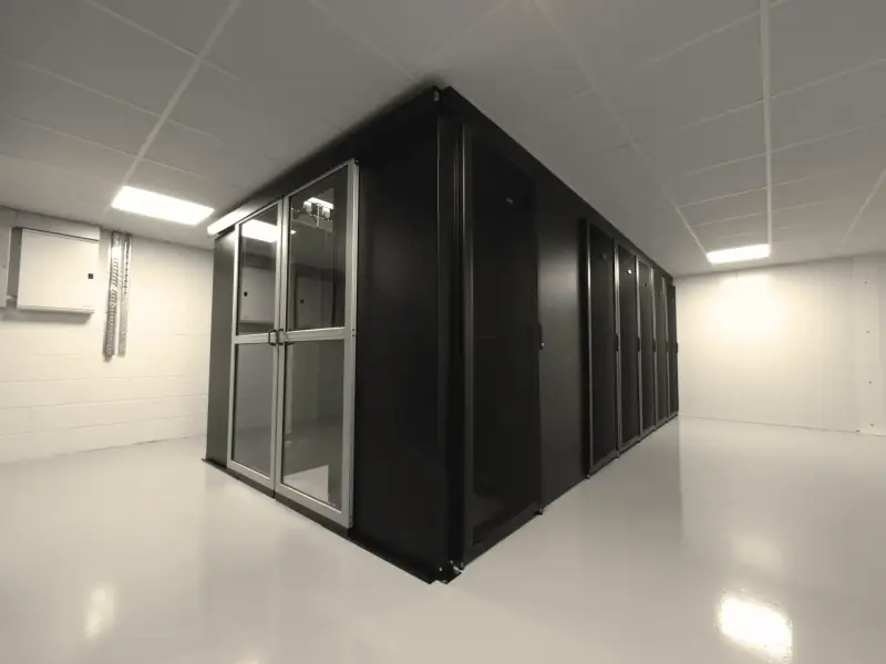 Secured private cage inside the Fast2host Cambridge data centre