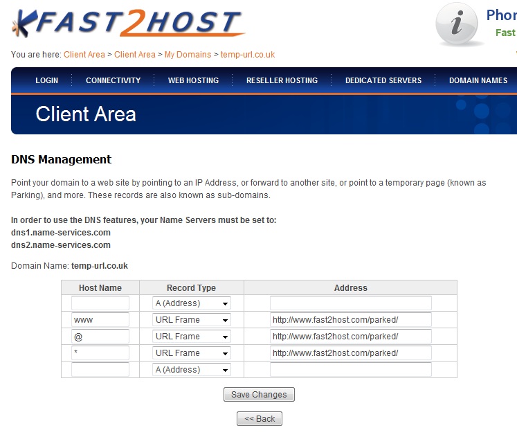 Fast2Host Nameservers Can I manage my own DNS?